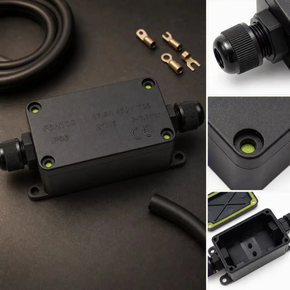 IP66 Junction Box 2-Way 3-Way Sealed 3mm-6.5mm Cable Connector Waterproof Retardant Electrical Cable Box Security Cameras