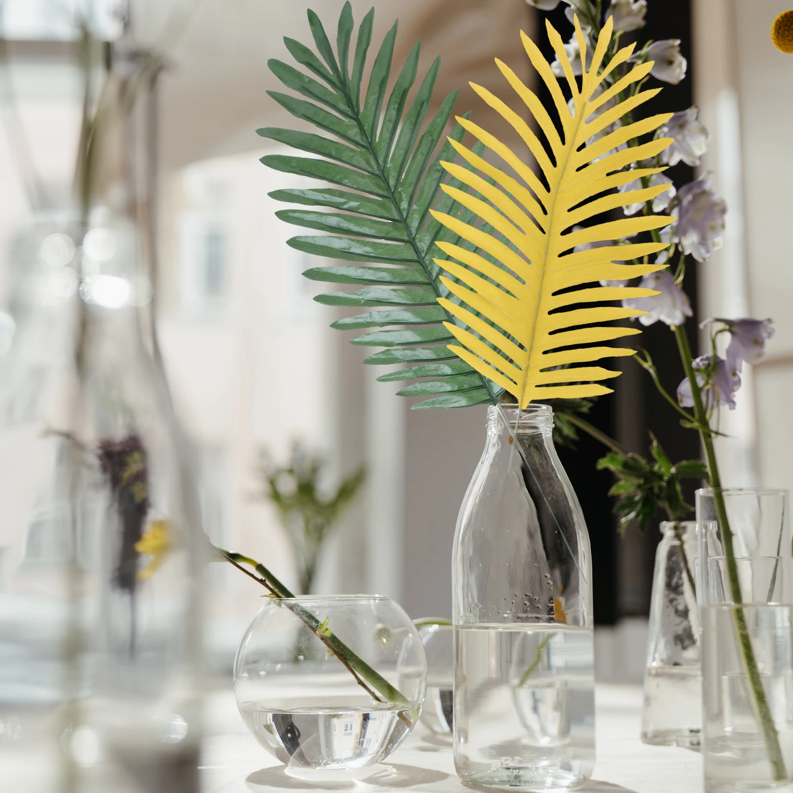 

20pcs Artificial Leaves Decor Plastic Greenery Tropical Plants Balloon Crafts Home Festival Garden Jungle ThemeParty Decor