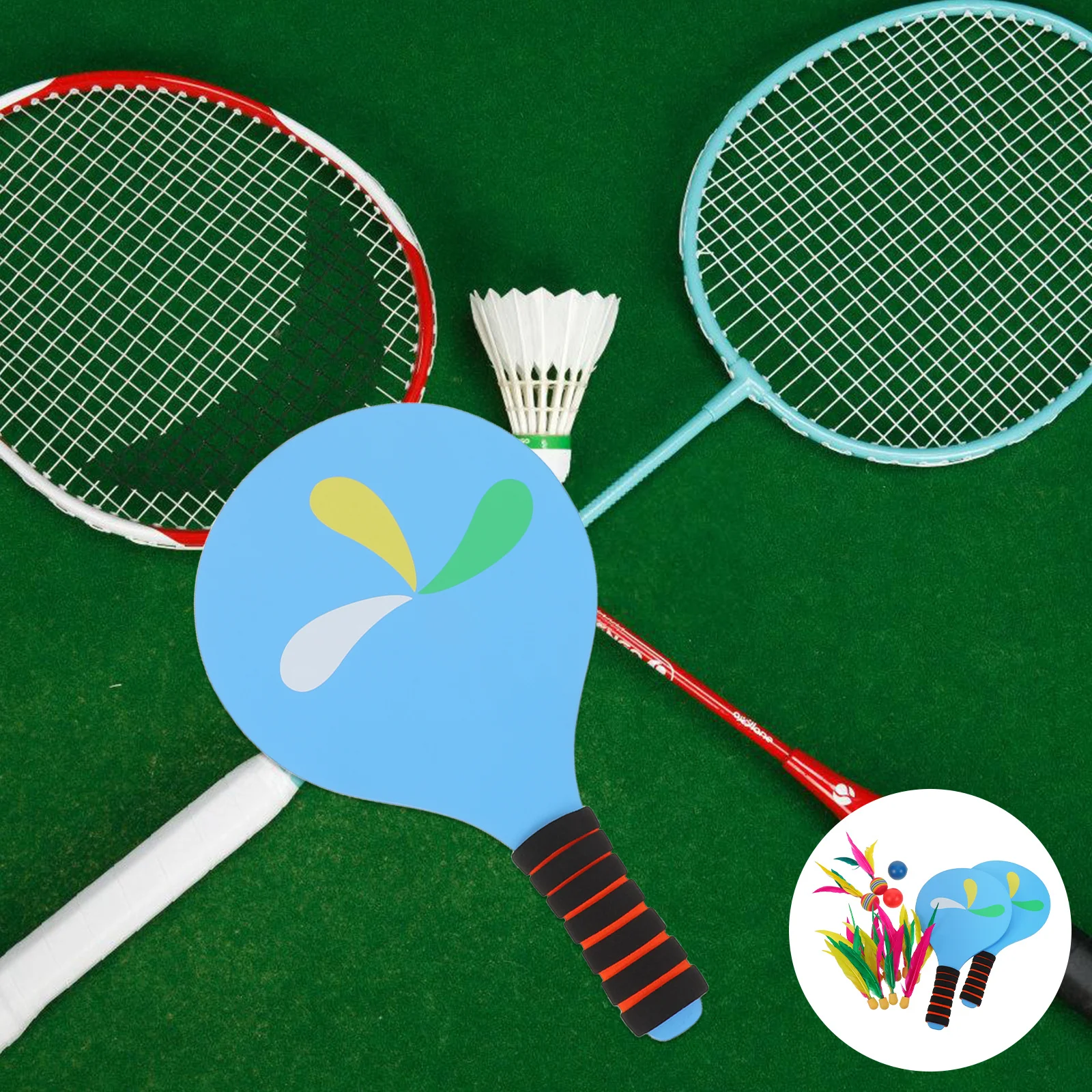

1Set Badminton Racket Kit Sturdy Design Complete with Shuttlecocks Ideal for Outdoor Indoor Family Park Backyard