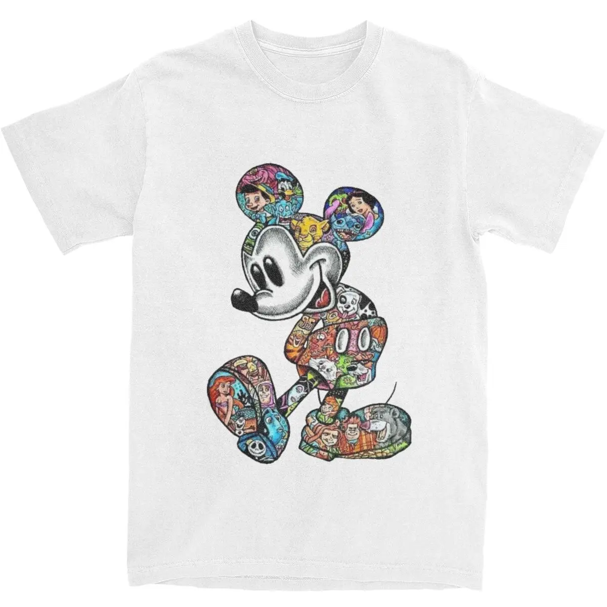 Mickey And Friends Mickey Mouse T Shirt Hipster T Shirts Short Sleeve Retro Tops Summer 100% Cotton Breathable Oversized Tees