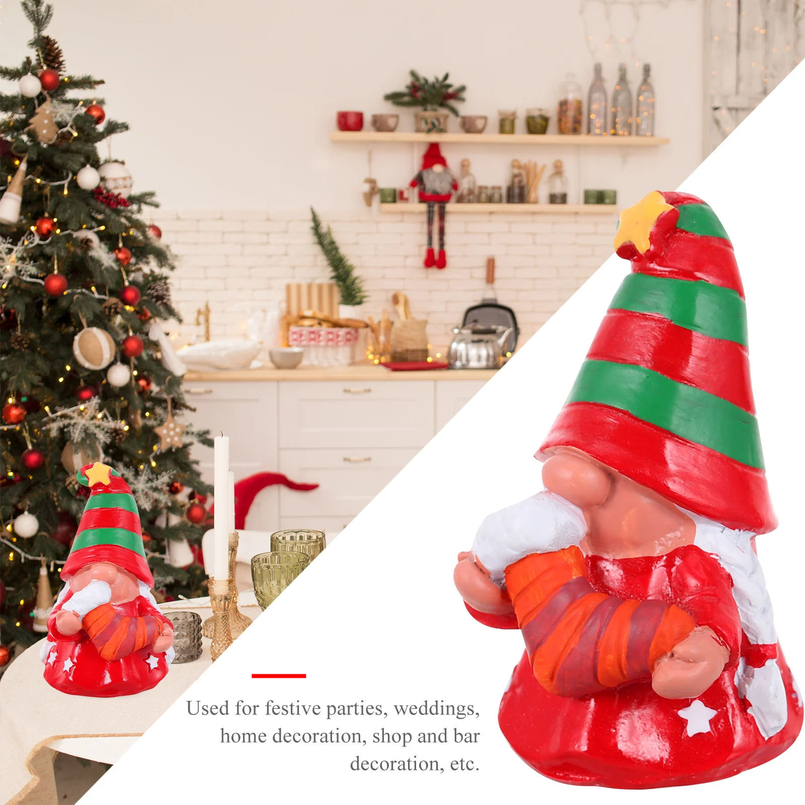 

KONTONTY Adorable Christmas LED Lighted Statue Sculpture with Gift Design