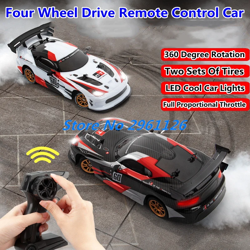 

1:16 High Speed Drift Remote Control Racing Car 2.4G 4WD 25KM/H 360 ° Rotate LED Lighting Electric Smart RC Racing Drift Car Toy