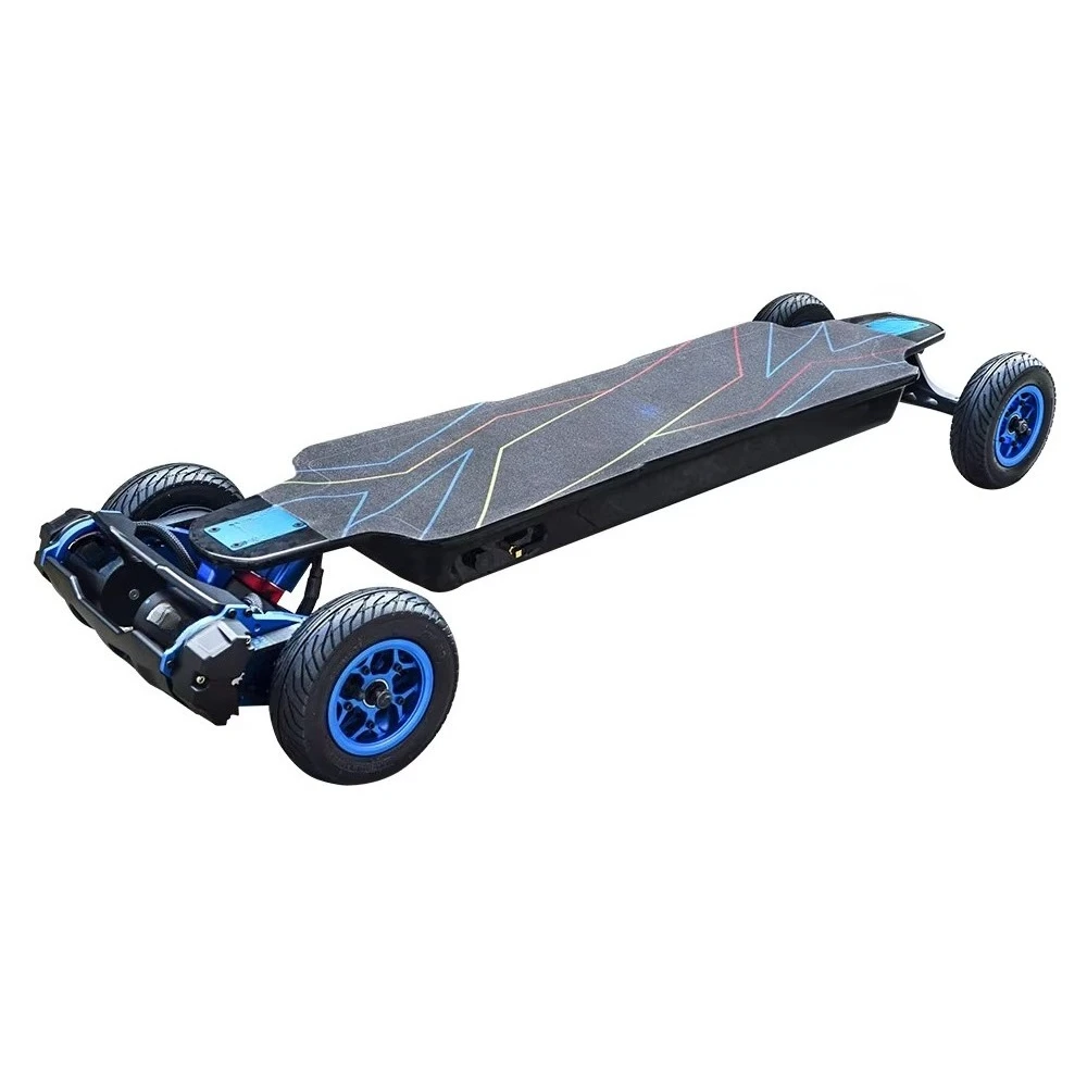 Top Speed Durable Carbon Fiber Deck Electric Skateboard Longboard Come With Dual FSESC 75100 14S Battery