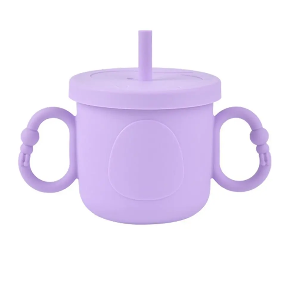 

Silicone Baby Training Cup Double Handle Portable Toddler Sippy Cups with Lid 200ml Toddlers Straw Water Bottle Liquid Feed