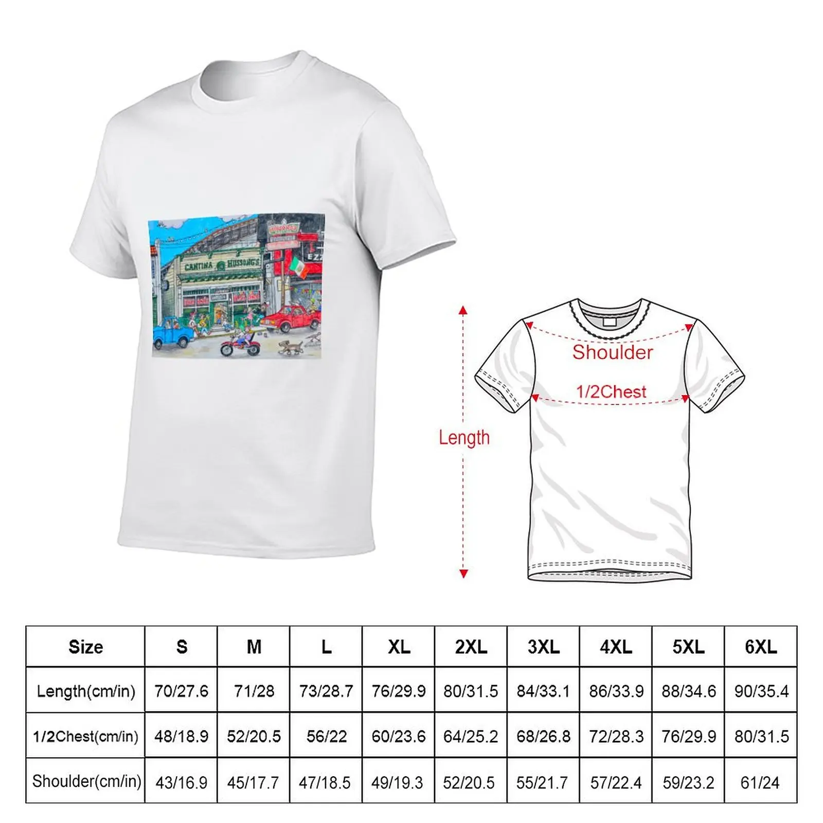 Cantina Hussongs Puzzle T-Shirt Modern Print Casual T-Shirt