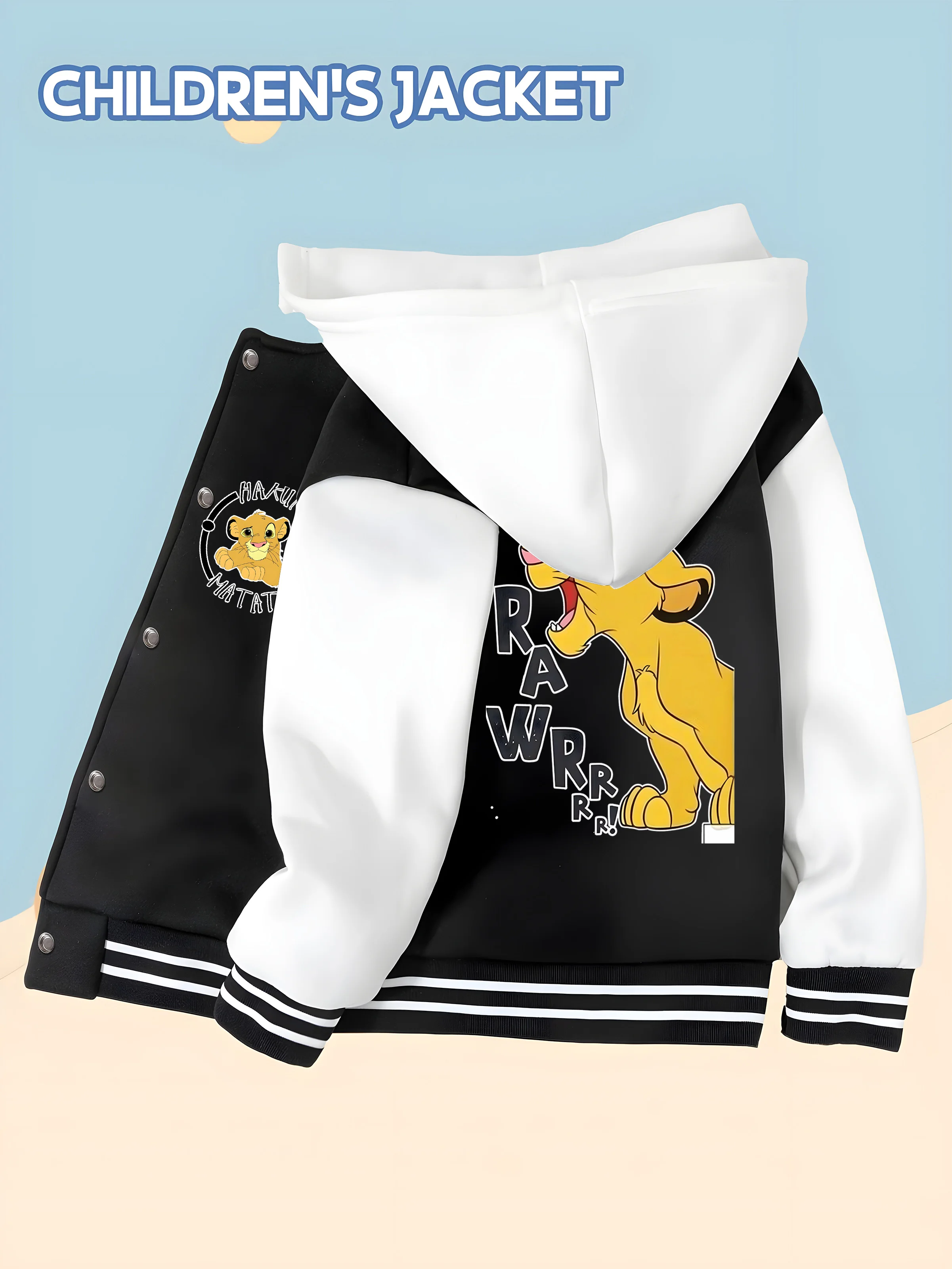 

MINISO Disney Stitch "Aloha" Baseball Jacket for Boys - Fun Hawaiian print, double-sided pattern, super lively, energetic wear