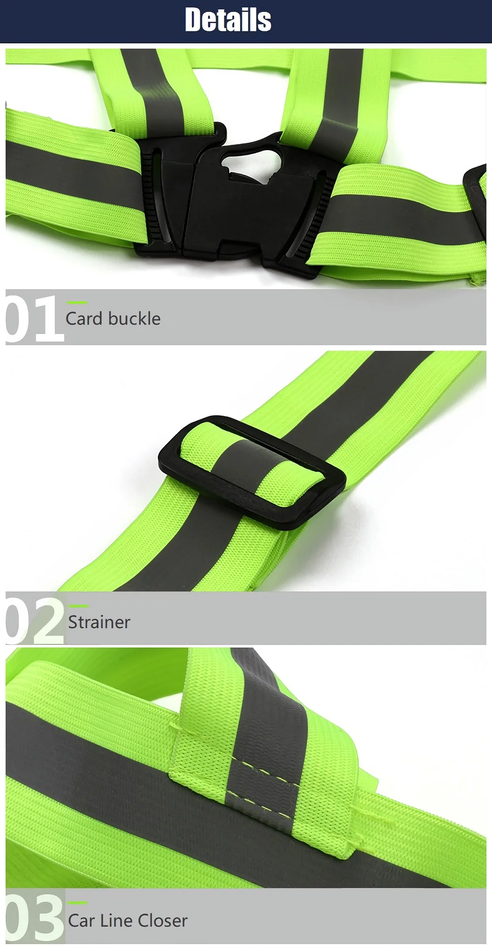 Imagem -02 - Respirável Reflective Safety Highlight Straps para Adultos e Crianças Night Running Vest Riding Clothing Elastic Band