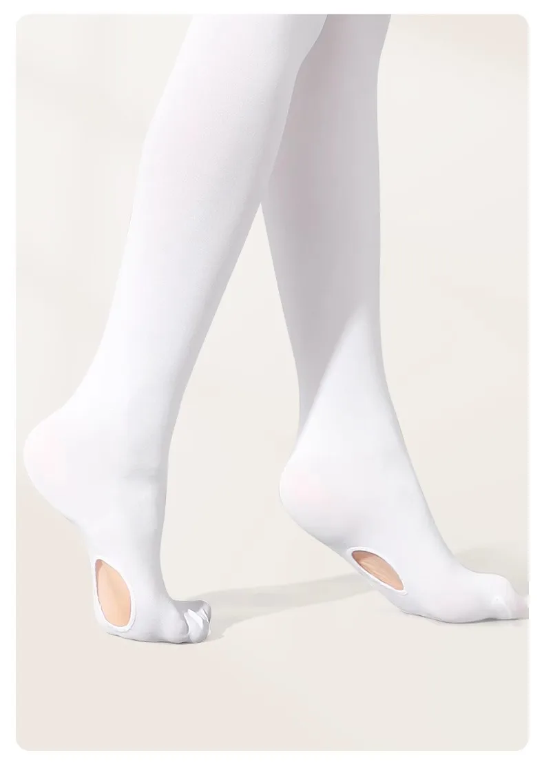 Frühling Herbst Schülerinnen Hochelastische Enge Prinzessinnen-Ballettstrümpfe mit Loch für Babys und Kinder – Detail 2