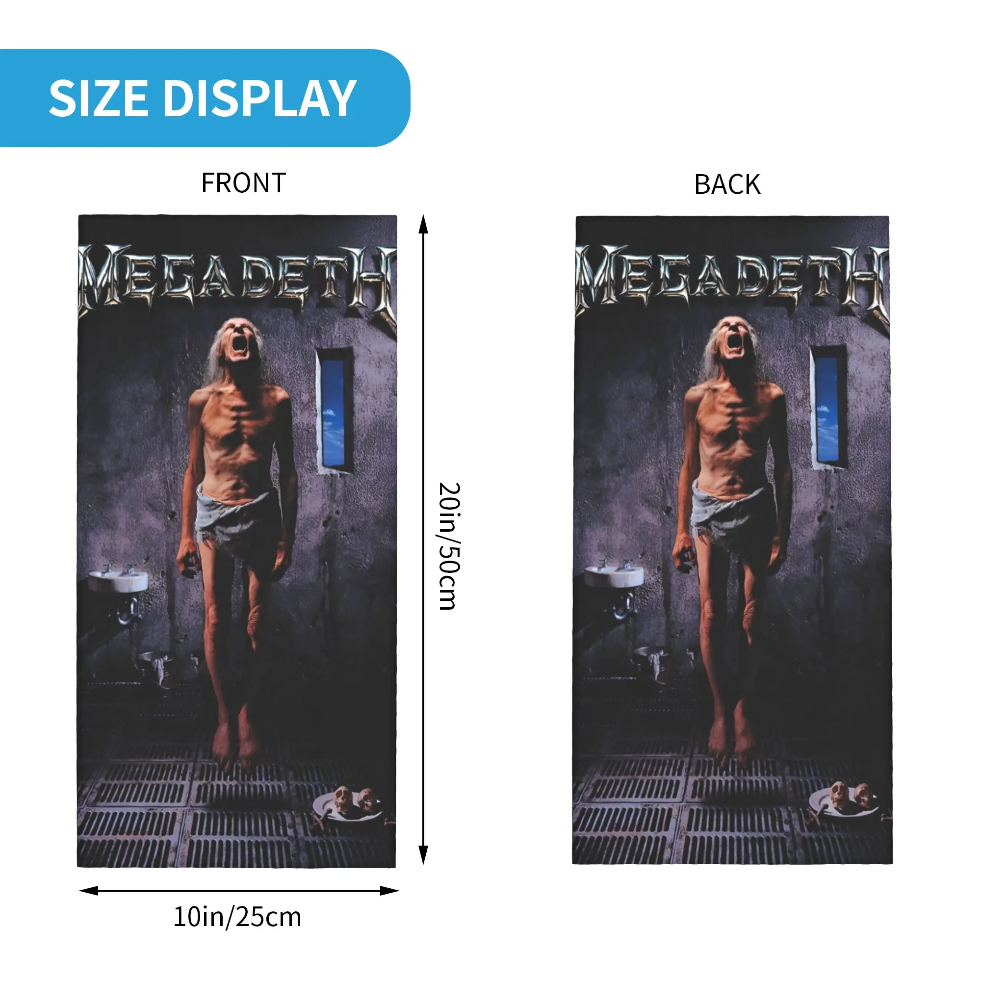 Custom Retro Heavy Metal M-Megadethes Neck Gaiter Men Women UV Face Shield Winter Music  Bandana Scarf for Cycling