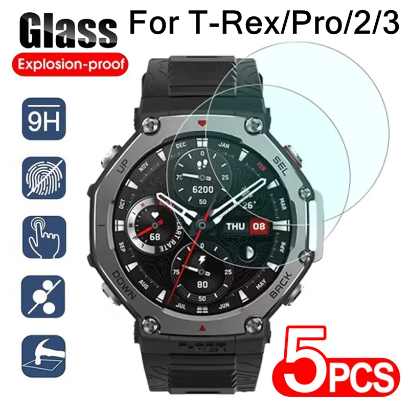 Tempered Glass Screen Protector For Amazfit T Rex Pro T-Rex 2 3 Clear Protective Film For Huami Amazfit T-Rex3 T-RexPro T-Rex2