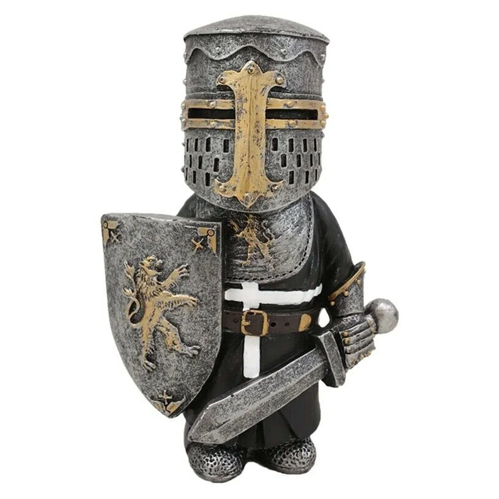 

1pc Medieval Figurine Gnome Gothic Large Helmet Ornaments Spare Parts Decor Garden Hand-painted Home Replacement