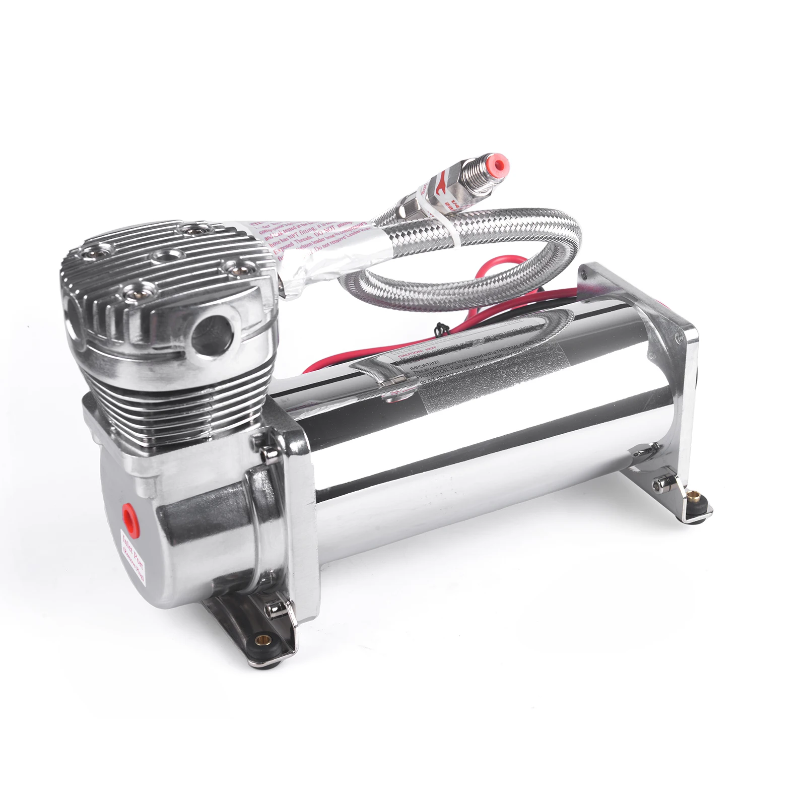 High-Performance 12V Universal Air Ride Suspension Compressor 480C 200 PSI 1/4 NPT Outlet for Car Tuning Suspension Systems