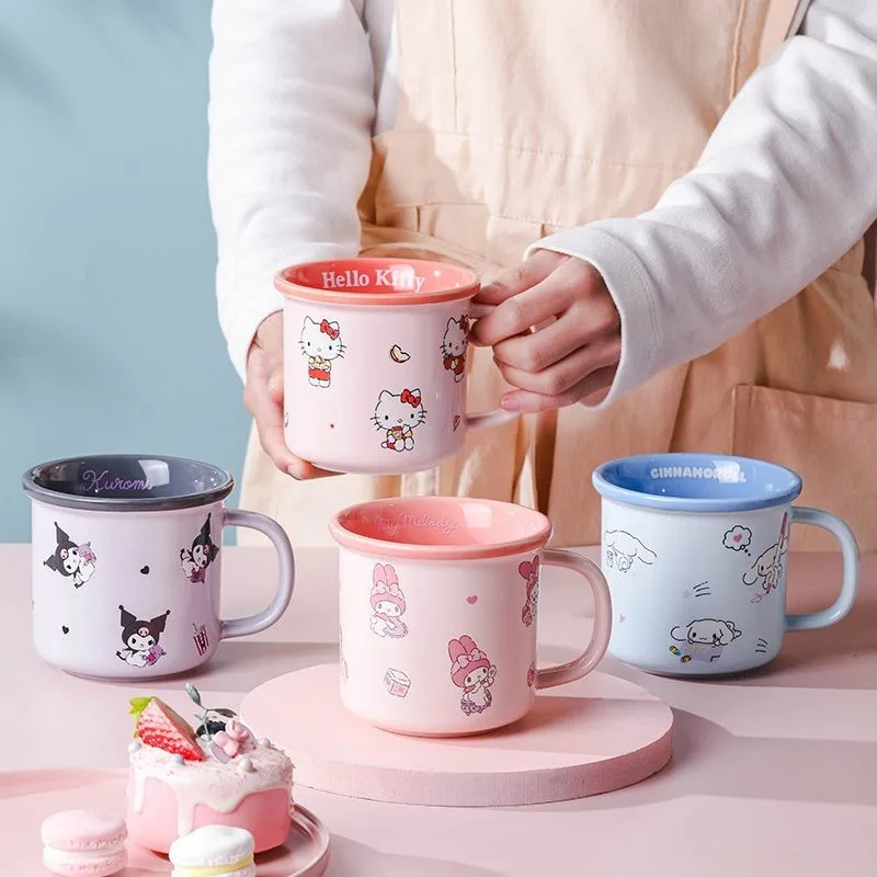 

Kawaii My Melody Cinnamoroll Hello Kitty Sanrio Ceramic Cup Cute Milk Bottle Kuromi Birthday Present Christmas Gifts for Kids