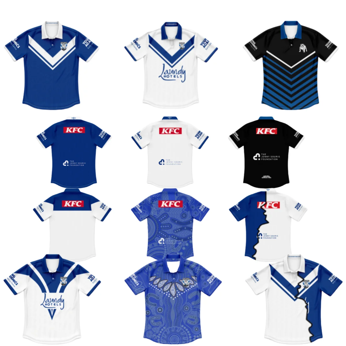 Новый трикотаж Canterbury Bankstown Bulldogs 2024, домашний/домашний/выездной трикотаж, трикотаж для регби, тренировочный трикотаж - детская рубашка поло
