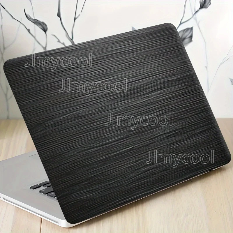 2 Pcs Black Textured Laptop Wrap Scratch Resistant Self-Adhesive Protective Case Easy To Apply and Tear Universal Adaptation