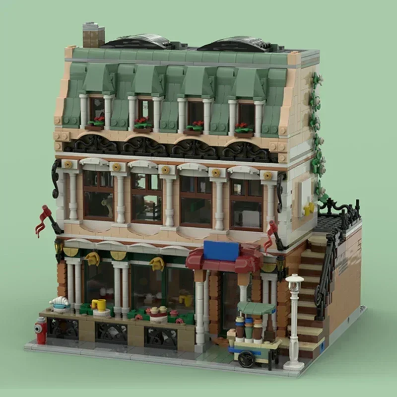 Modello modulare Street View Moc Mattoni da costruzione Boutique Fine Art Cafe Tecnologia Blocchi Regali Giocattoli di Natale Set fai da te Assemblaggio