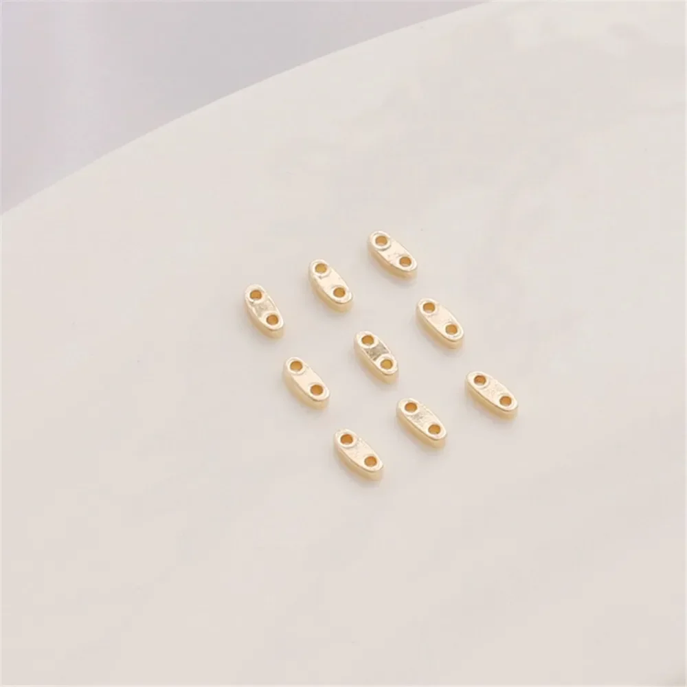 14K goudkleurige kleurhoudende witte K dubbele gat platte spacer kralen 2*5mm spacer armband ketting DIY handgemaakte accessoires