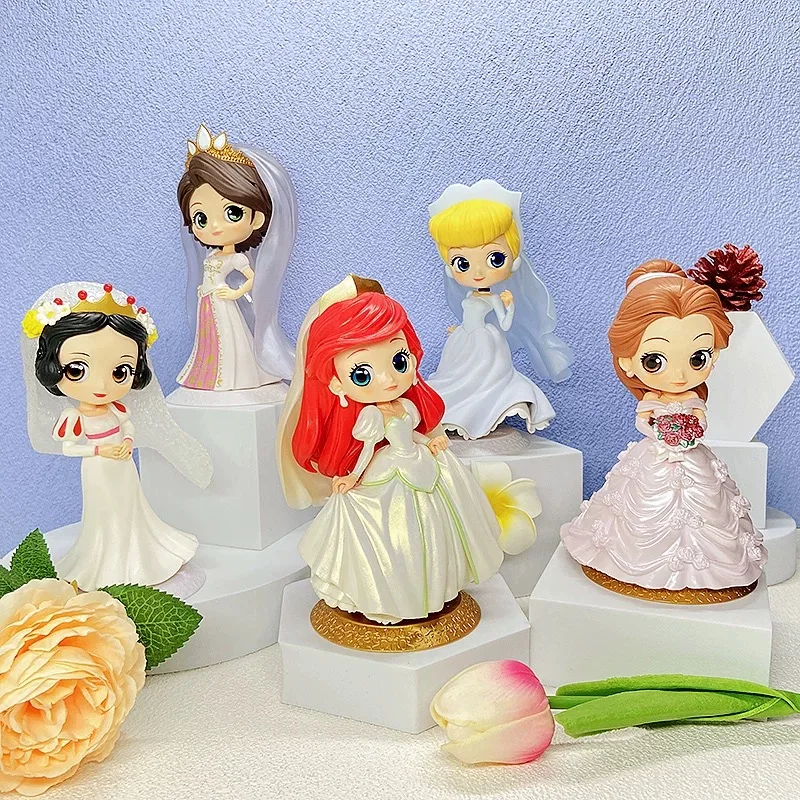 Bandai – figurine originale Qposket Disney princesse, blanche-neige, aurore Alice, jouets d'action pour garçons et filles, modèle cadeau