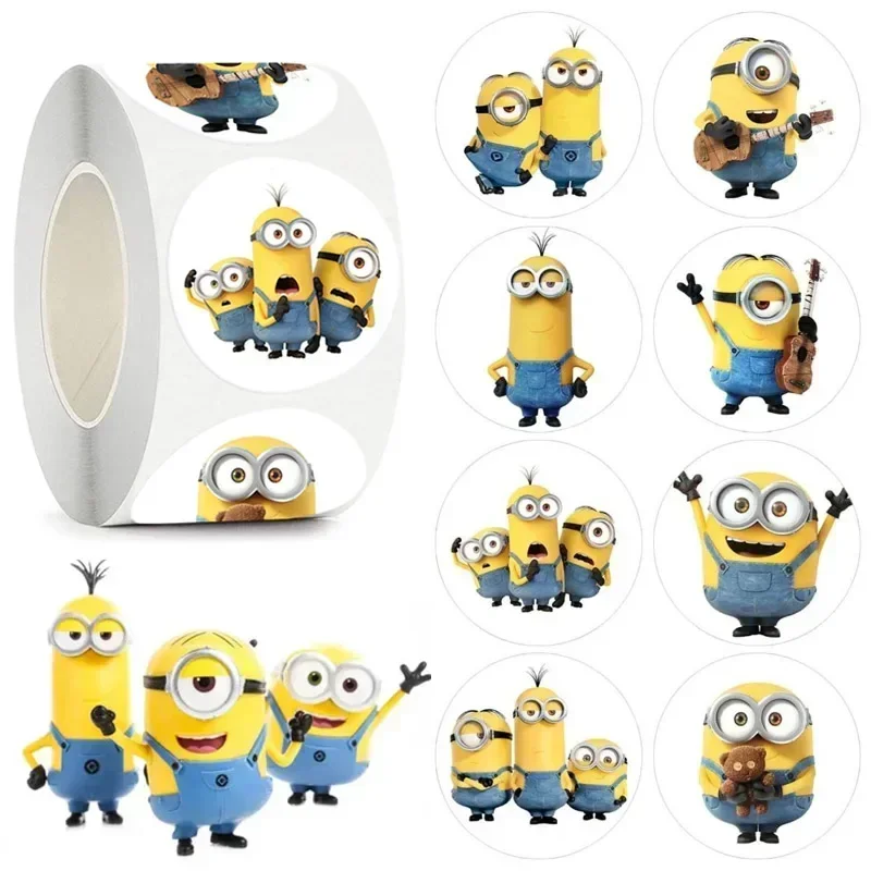 500PCS New Minions Cartoon Peripheral Cartoon Stickers, Notebooks, Refrigerators, Luggage Decorations, Small Gifts for Children