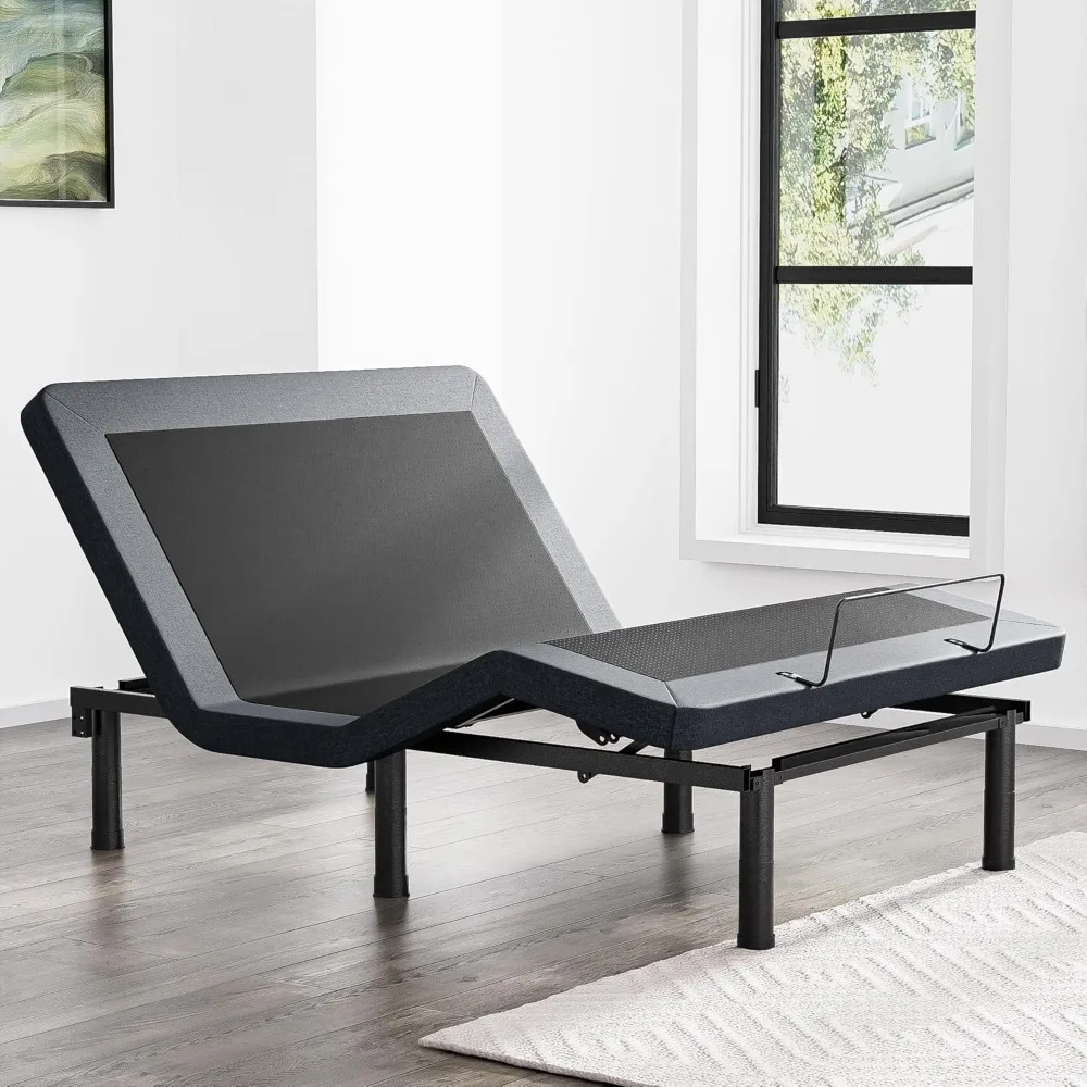 

Adjustable Bed Frame with Wireless Remote, Head and Foot Incline, Adjustable Leg Heights Bed Base, Electric Bed Frame