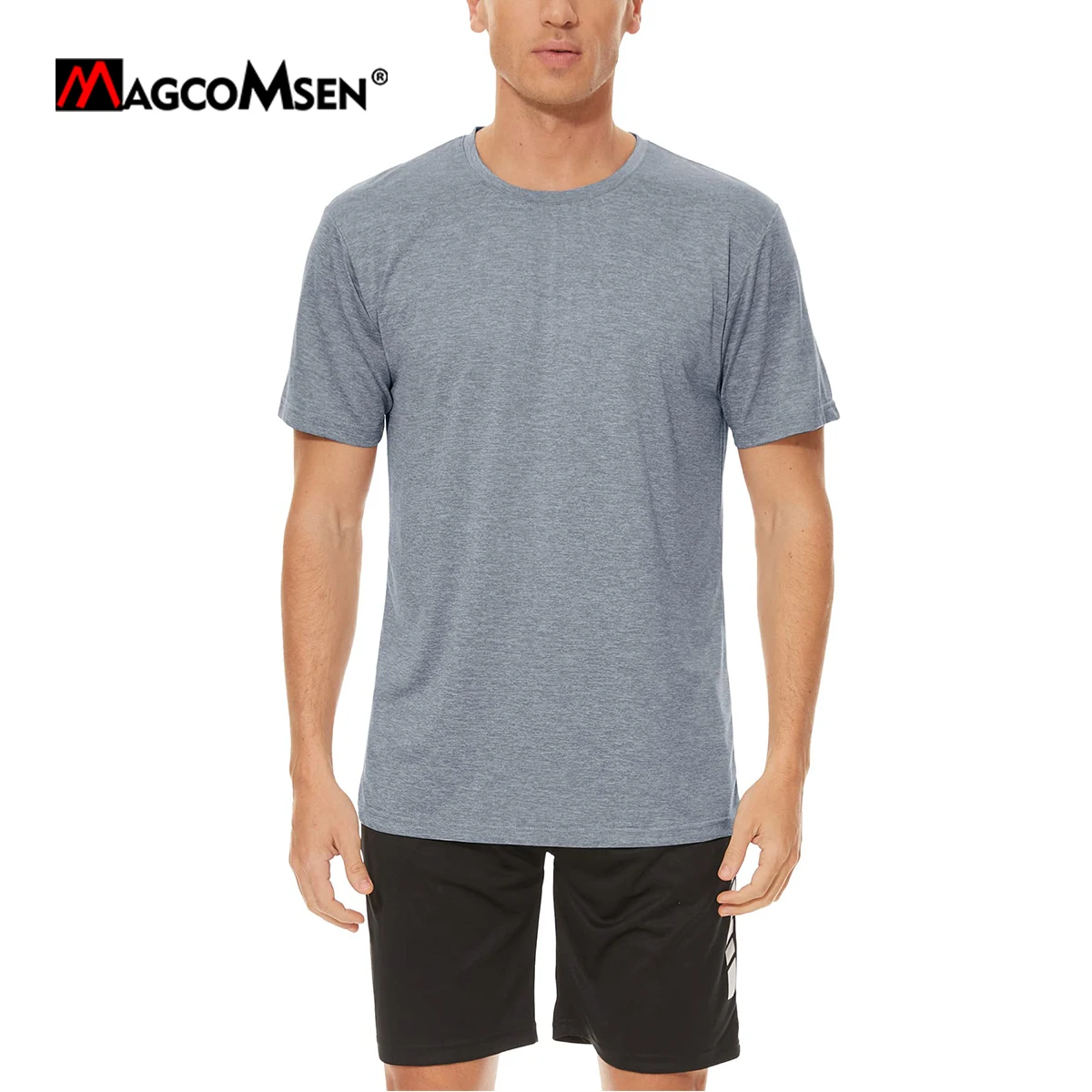 MAGCOMSEN Men’s Workout T-shirt Short Sleeve Quick Dry Athletic Running Gym Moisture Wicking Everyday Tee for Men