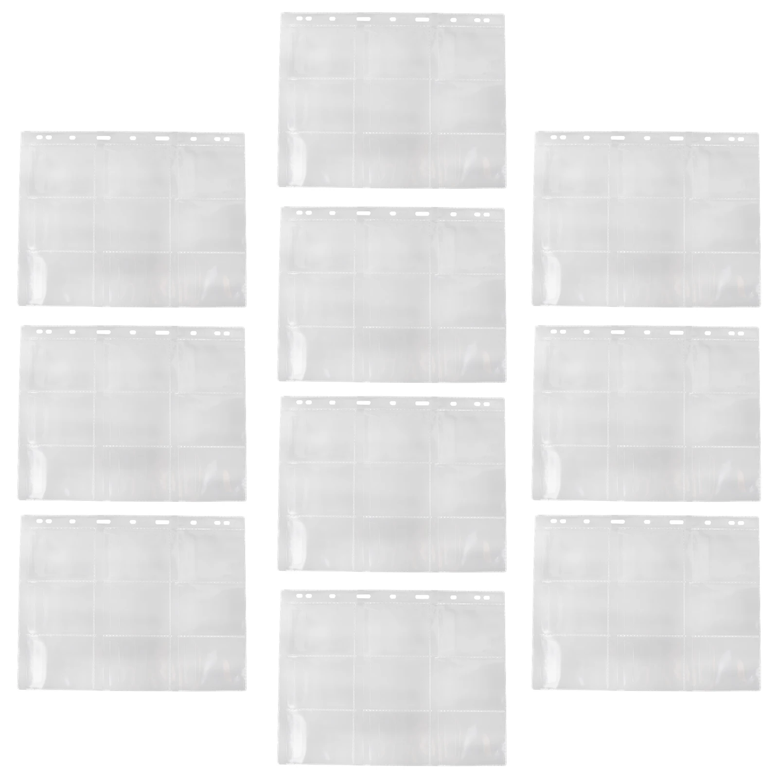 

10 Pcs Badge Keychain Durable Clear Coin Holder Coin Pocket Page Collection Pocket Protector Album Sleeve Stamp Binder