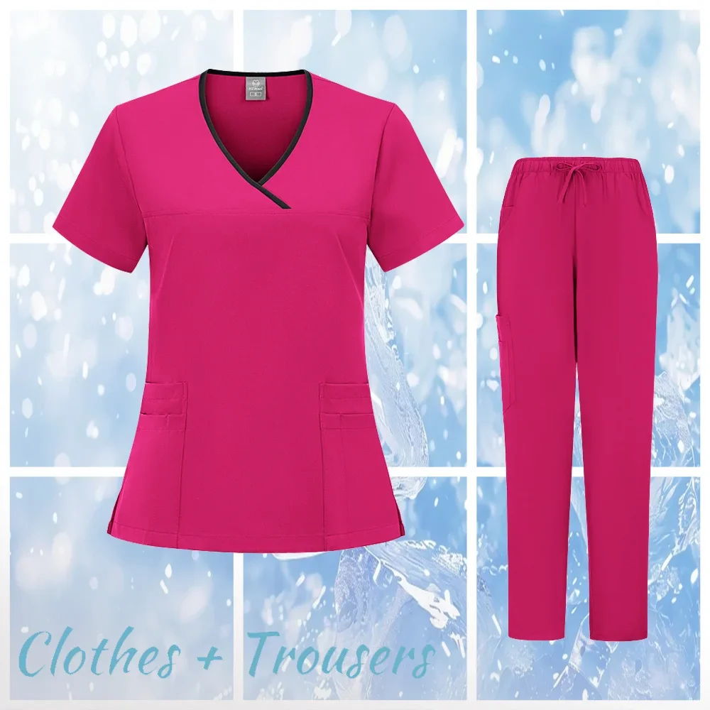 Uniforme de dentiste à manches courtes, résistant aux rides, sablage, UC, soins infirmiers, salon de beauté, clinique de pharmacie, ensemble chirurgical