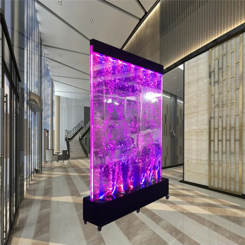 custom.Freestanding Panel Bubble RGB Color Changing Lighted Sliding Room Dividing Screen