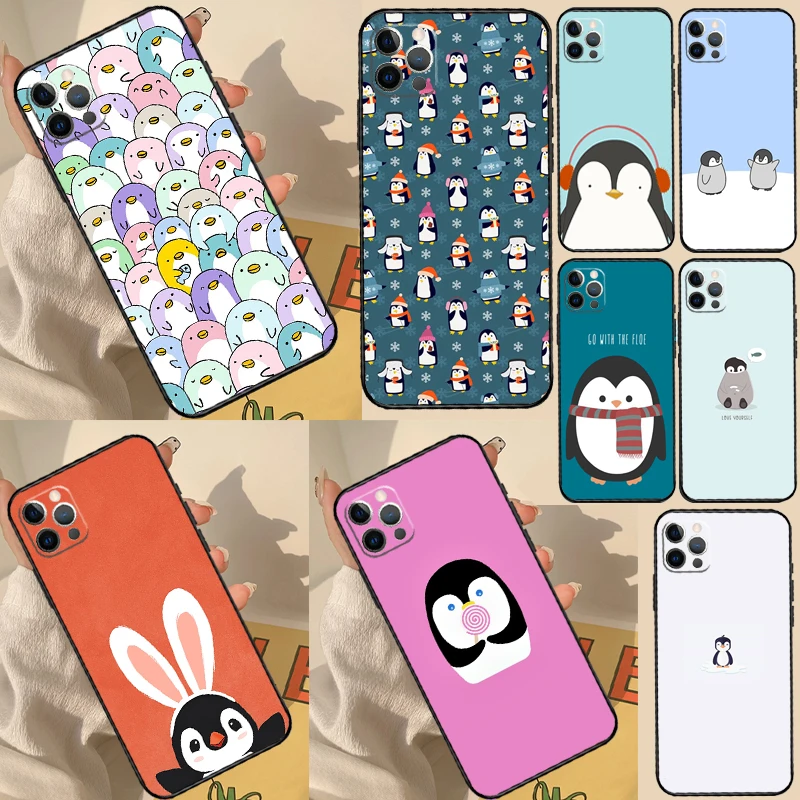 かわいいペンギンカバー Xiaomi Redmi Note 14 Pro 9 10 11 12 13 Pro 11S 12S ケース Redmi 14C 12C 10C 13C用