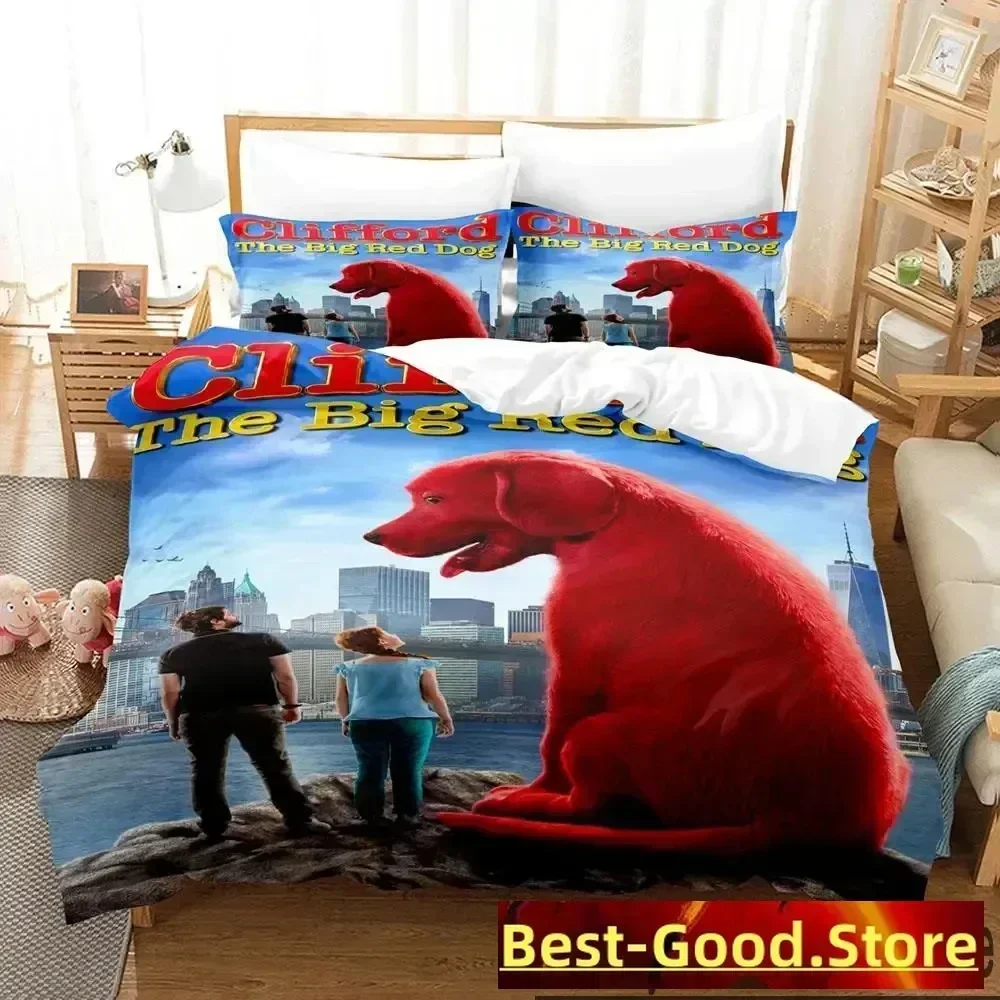 3D Print Clifford the Big Red Dog Bedding Set Boys Girls Twin Queen King Size Duvet Cover Pillowcase Bed boys Adult - view 5
