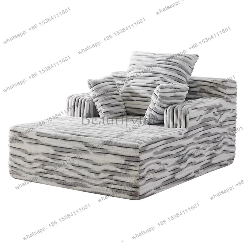 Boxed roll bag vacuum compression cinema sofa large striped fabric soft sofa recliner