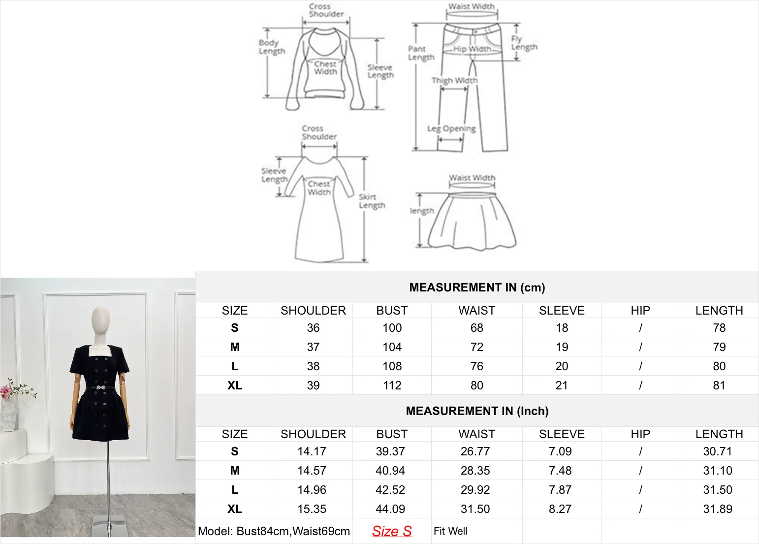 2025 Новое элегантное женское черное мини-платье с коротким рукавом