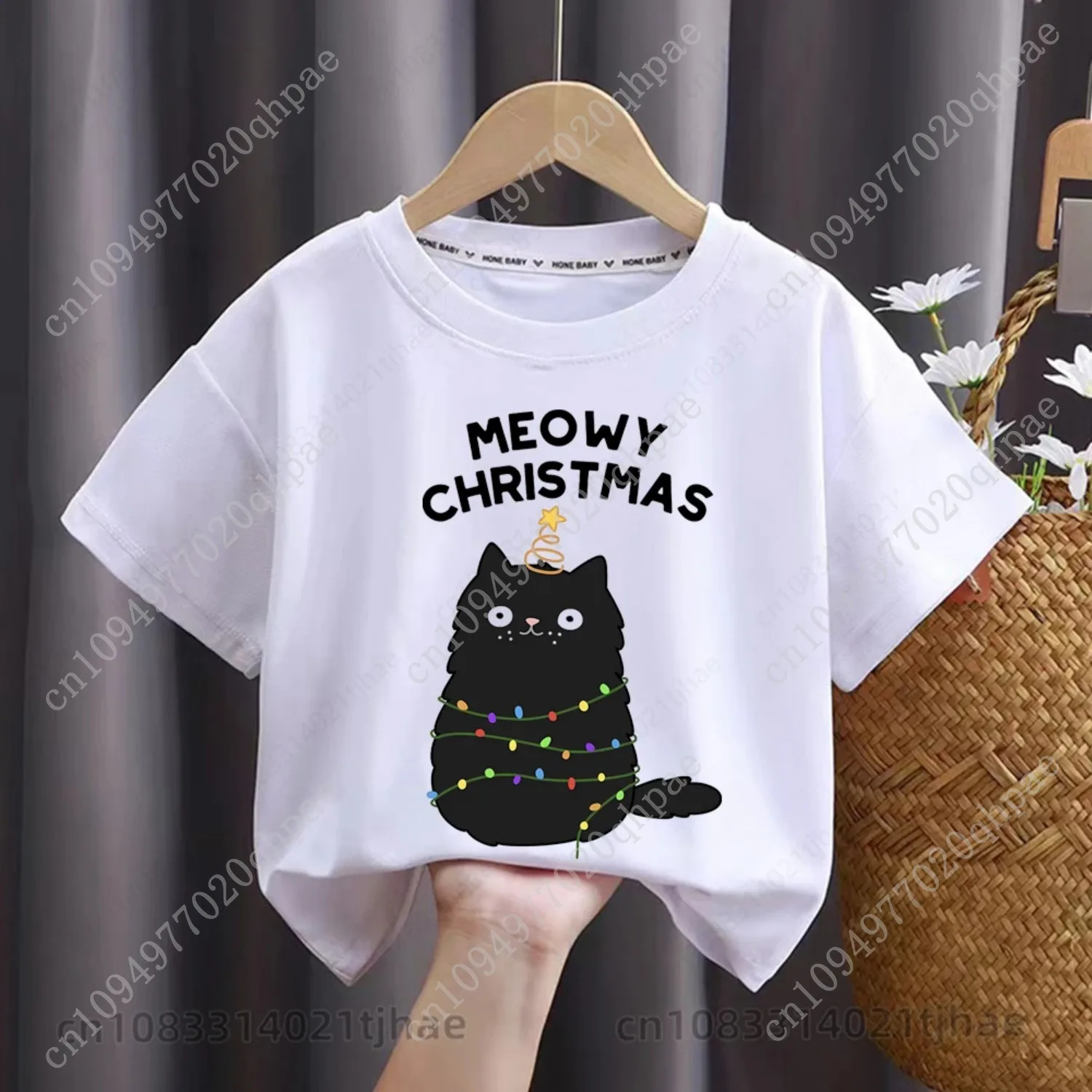 عيد ميلاد سعيد القطط موس الرسومات الاطفال بلايز للأطفال سانتا كلوز خطابات حفلة تي شيرت للبنين تي شيرت لفتاة بلايز