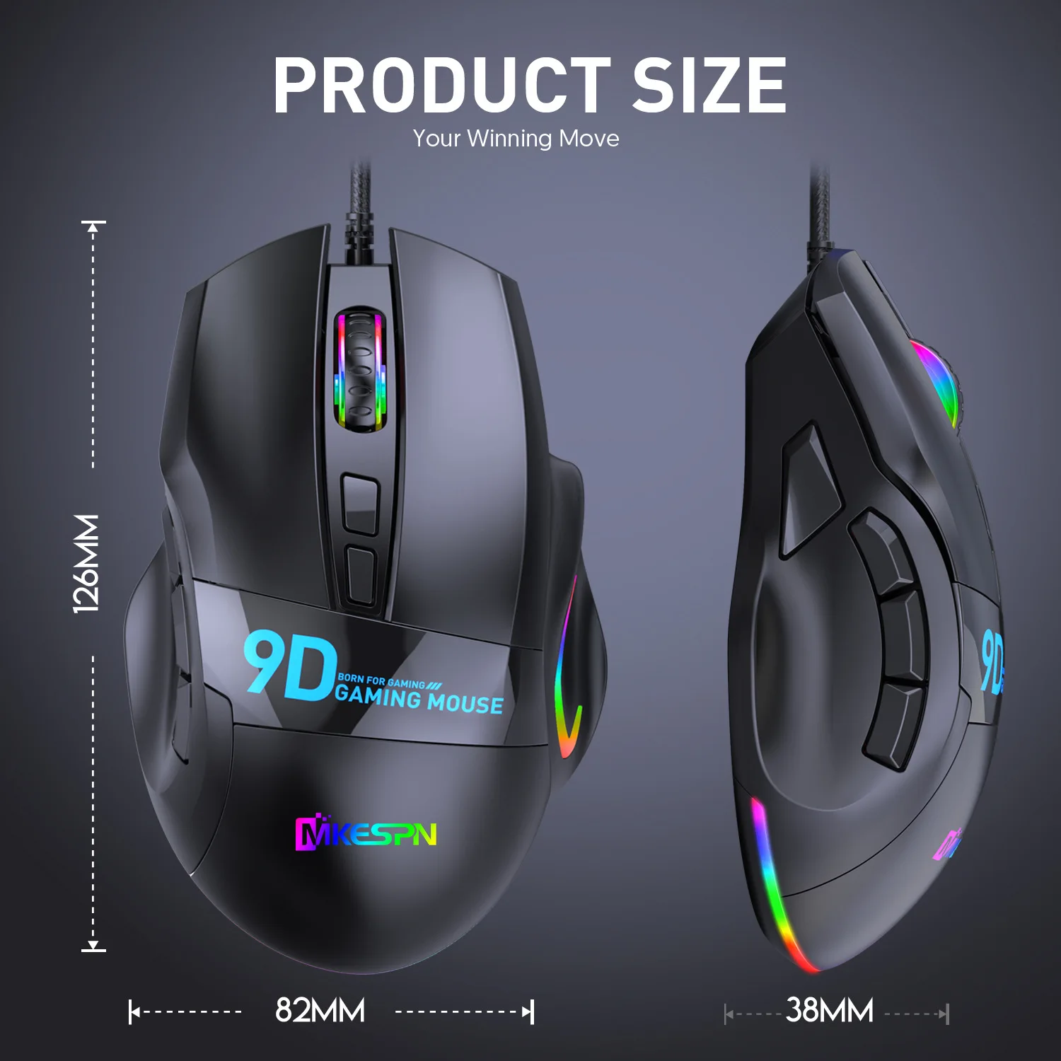 Mouse Game 12000 DPI, Mouse Berkabel USB Optik LED Chicken Game Definisi Makro Berkabel RGB untuk Pro Gamer Kualitas Tinggi