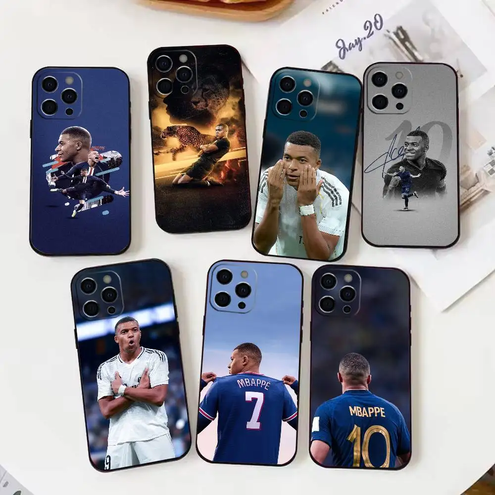 

Football Star Cool M-MbappeS-S Phone Case For iPhone 16,15,14,13,12,17,Pro Max,Plus Silicone Black Case