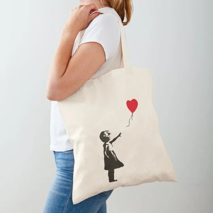 Banksy - Red balloon Tote Bag Portable shopping bag Women's handbag tote bags aesthetic cloth bag woman