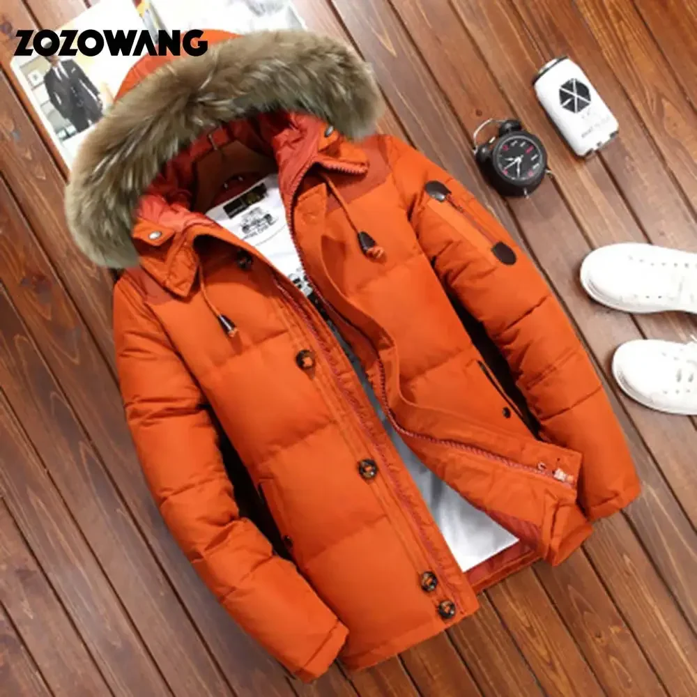 90% Down Jackets Men Winter Jacket Men Fashion Thick Warm Parkas Fur White Duck Down Coats Casual Man Waterproof Down Jackets