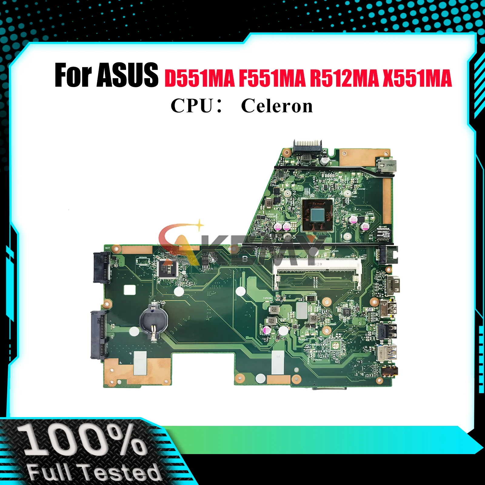 

X551MA Laptop Motherboard For ASUS VivoBook X551MA X551M R512MA D551MA F551MA Notebook Mainboard With Celeron CPU 100% tests OK