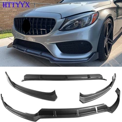 For Mercedes-Benz C-Class AMG C43/Line W205 Sport 2015 2016 2017 2018 Front Bumper Splitter Lip Diffuser Body Kit Spoiler Guard