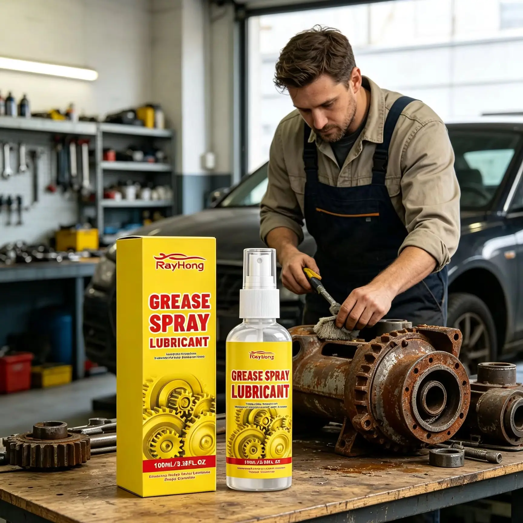 Rayhong Rust Removal Lubricant Spray Multi-purpose Rust Prevention Coating Iron Powder Remover Powerful Metal Rust Remover Spray