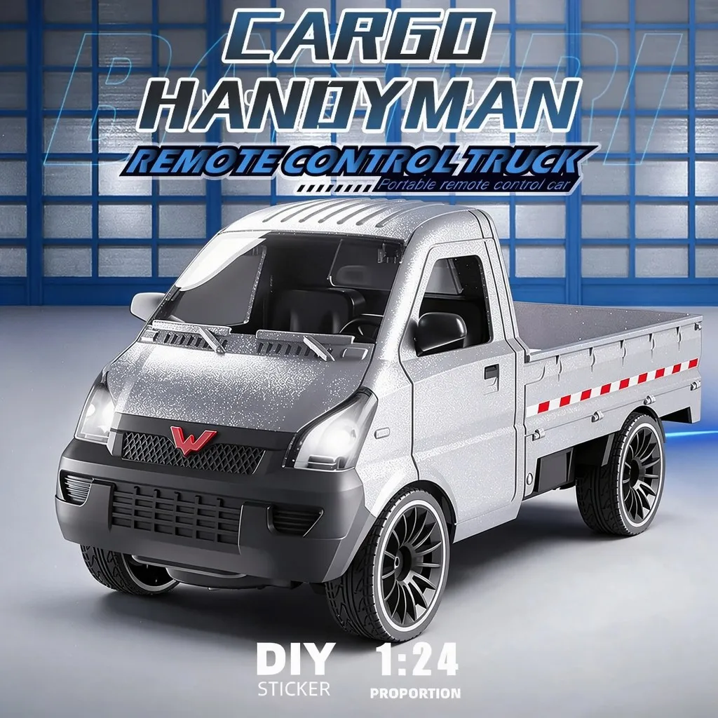 Remote Control Truck 1:24 Scale Wuling Liuzhou 2.4G RWD High Simulation Off-Road LED Lights Collector Edition Toy Gifts For Kids