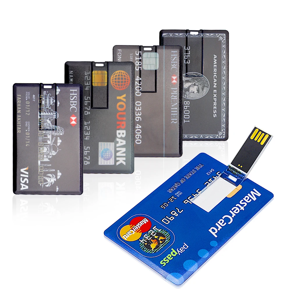 Newest Bank Card U Disk 128GB 64GB Pen Drive 8GB Pendrive 16GB 32GB Usb Key Stick Waterproof Master Flash Drive Creative gift