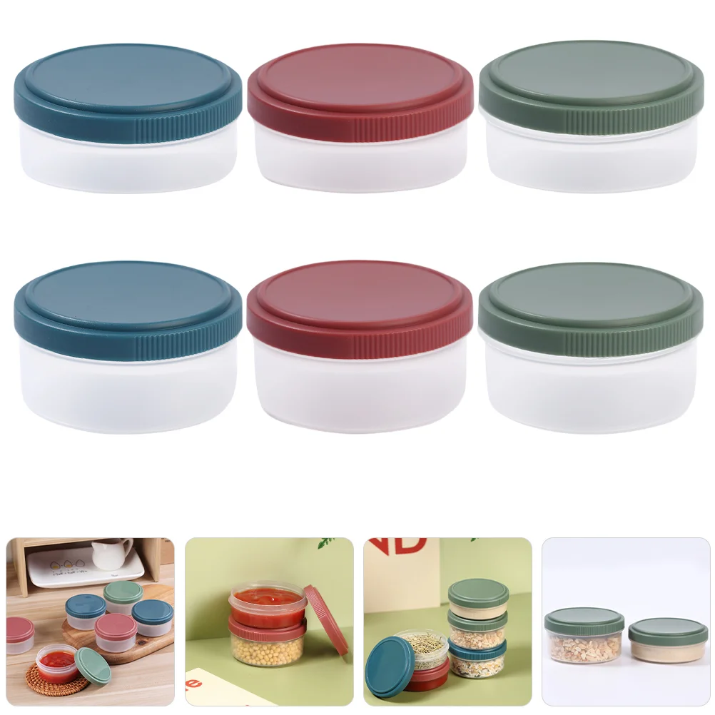 

6 Pcs Salad Dressing Container Sauce Freezer Safe Food Storage Containers Travel Snack