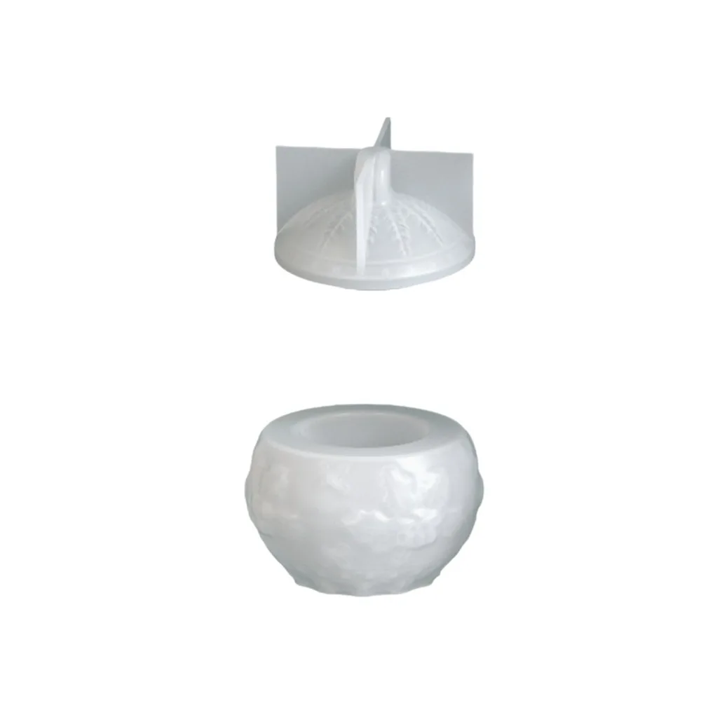 Silicone Christmas Storage Jar Mold Ball Shape 3D Embossed Pattern Snowflake Candle Cup Mold Non-stick Flexible