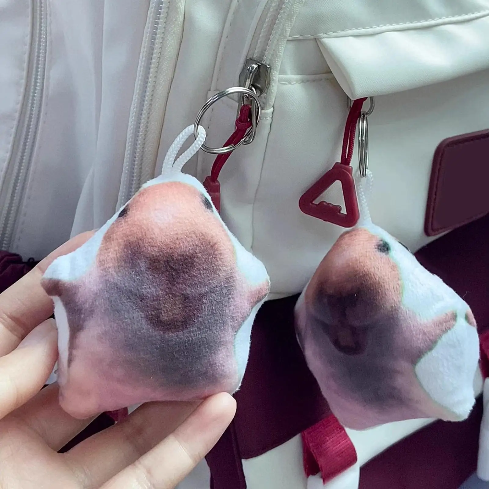 Cute Plush Keychains Hamster Key Ring Pendant Backpack Decoration Bag Charm With Laughter Voice For Kids Boys Girls Teens