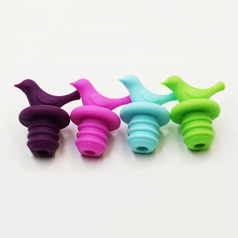 4PCS Silicone Wine Beer Cover Bottle Cap Stopper Bottle Cover For Beverage Wine Savers Bar Accessory Random Color Home Supplies