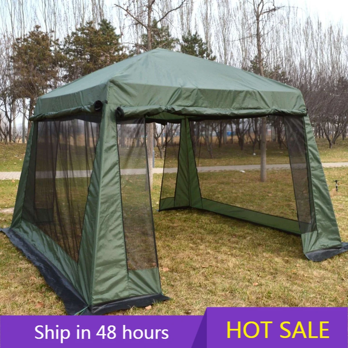 

YTYIN OULUO Outdoor Oxford Camouflage Sunshade Canopy BBQ Road Trip Beach Multi-Person Rainproof Mosquito-Proof Awning Tent Whol