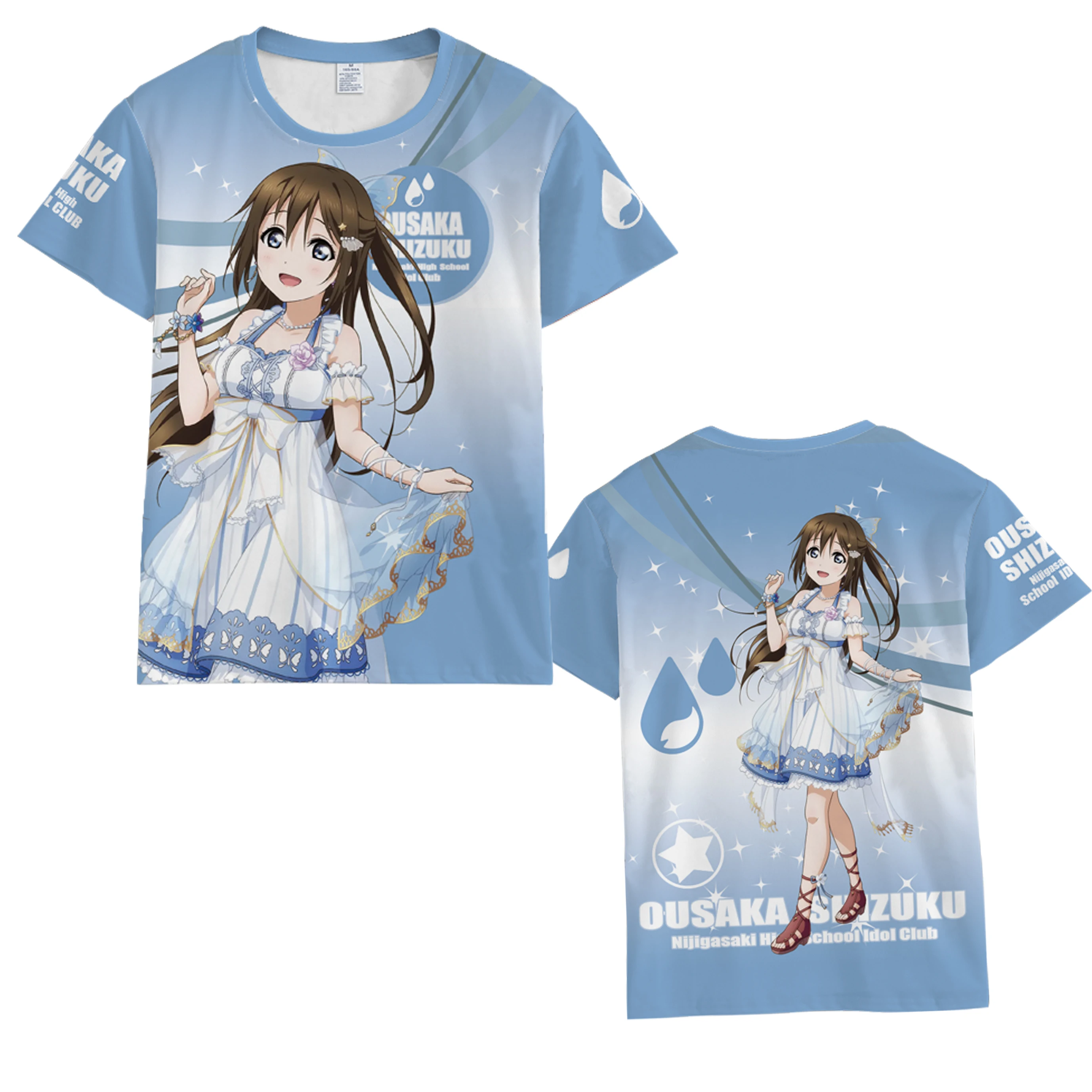 3D Print Love Live! Nijigasaki High School Idol Club T Shirt Women Men Konoe Kanata Uehara Ayumu Cosplay Graphic Tees Streetwear