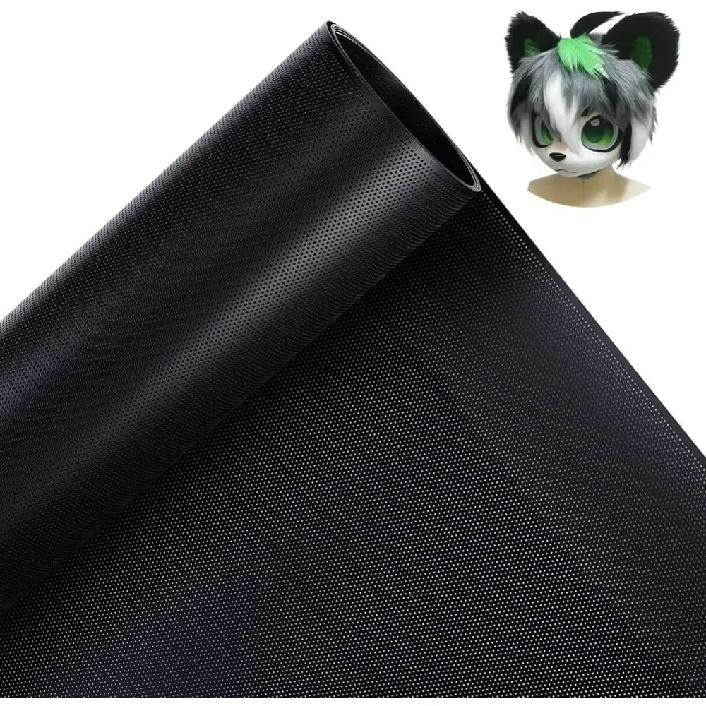 Custom Fursuit Eye Mesh 39x11.8inch Black PVC Net 0.3mm Thick Waterproof Printable Mesh for Furries Cosplay Props making kit