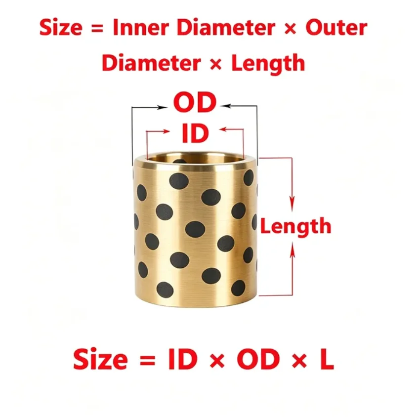 Graphite Copper Bushing M55 M60 Wear-resistant Oil-free Self-lubricating Composite Copper Bushing OD:65-82mm Length:20-150mm
